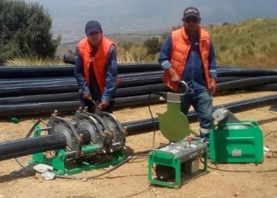 เครื่องเชื่อมฟิวชั่นท่อ PE PPR HDPE อัตโนมัติสำหรับ 90 มม. - 250 มม