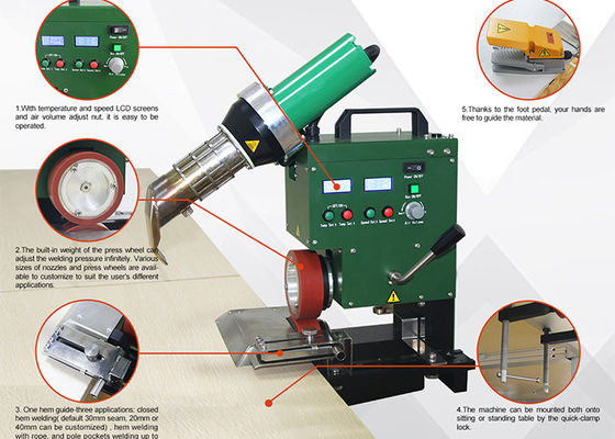 3.6kw Table Tarpaulin เครื่องเชื่อมพลาสติกร้อนสำหรับ Hem Welding