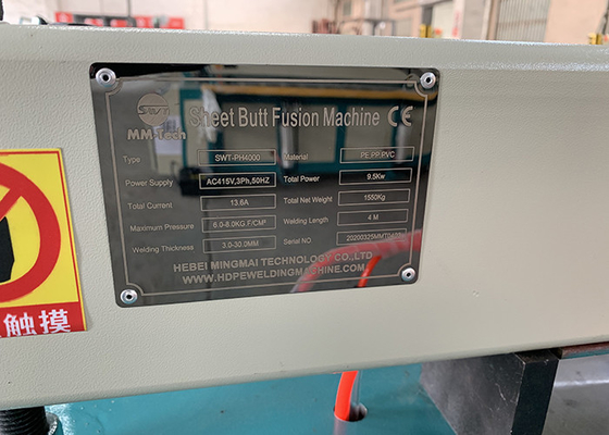 แผ่นโพลีโพรพีลีน 380V Butt Fusion เครื่องเชื่อม