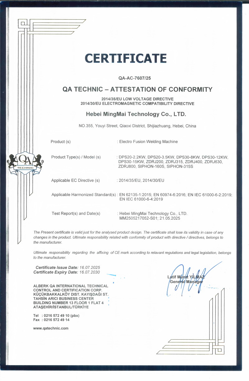 จีน Hebei Mingmai Technology Co.,Ltd รับรอง