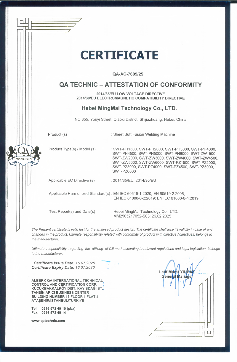 จีน Hebei Mingmai Technology Co.,Ltd รับรอง